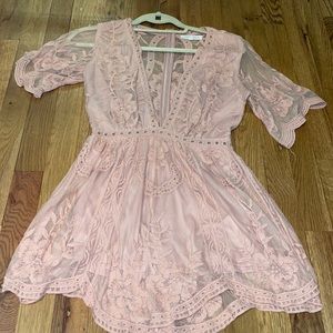 Light pink lace romper